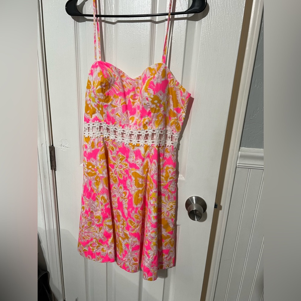 Lilly Pulitzer LENORE Women’s Dress Style #: 23499 Pink Orange White